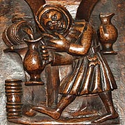 Carved Misericord in the Choirstalls of Ludlow Church