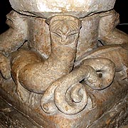 Serpentine Font in Elmley Castle Church